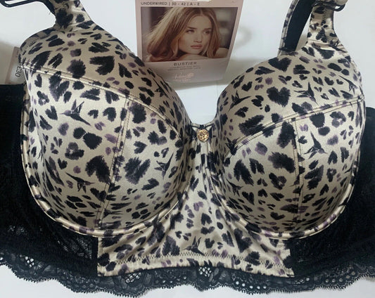 Silk Animal Print Padded Bra Set