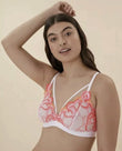 Non Wired Non Padded  Embroidered Hearts Bra