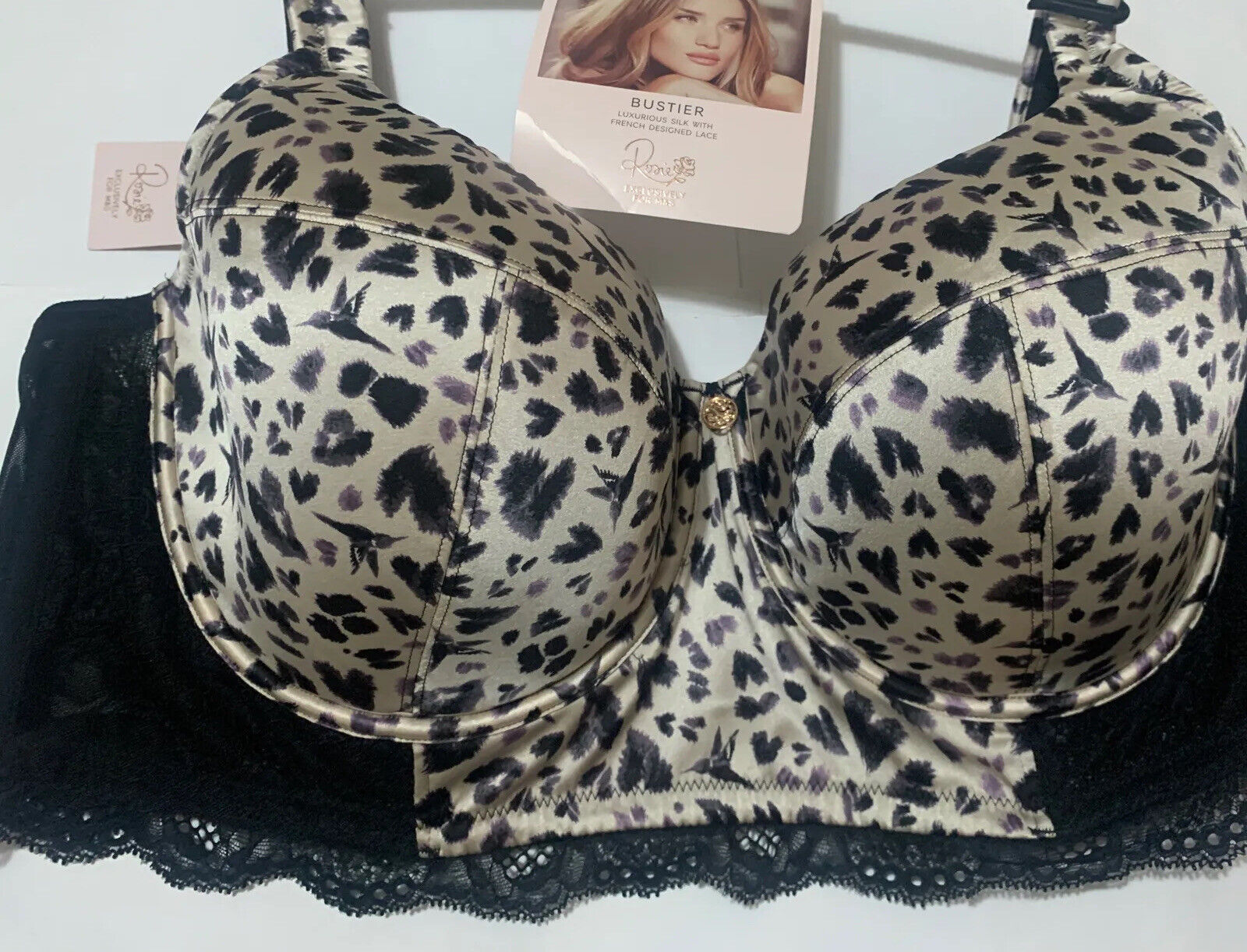 Silk Animal Print Padded Bra Set