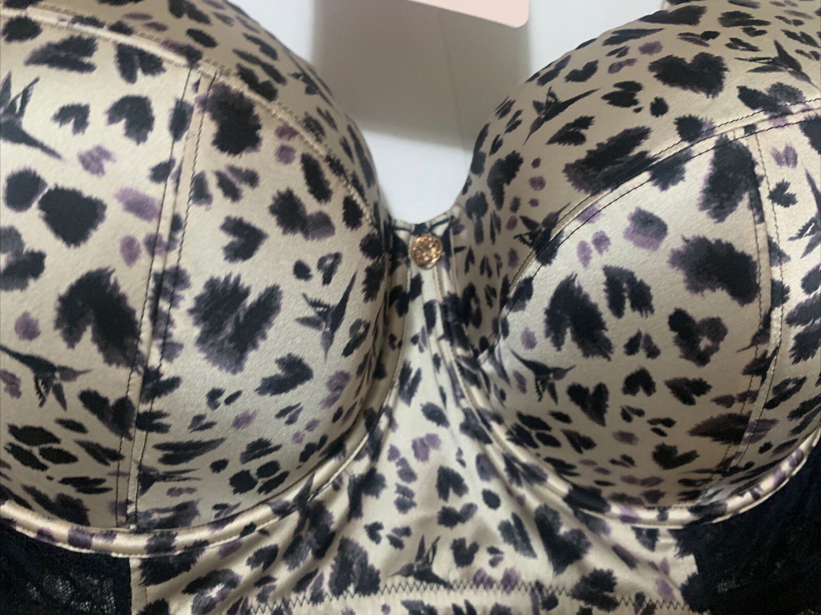 Silk Animal Print Padded Bra Set