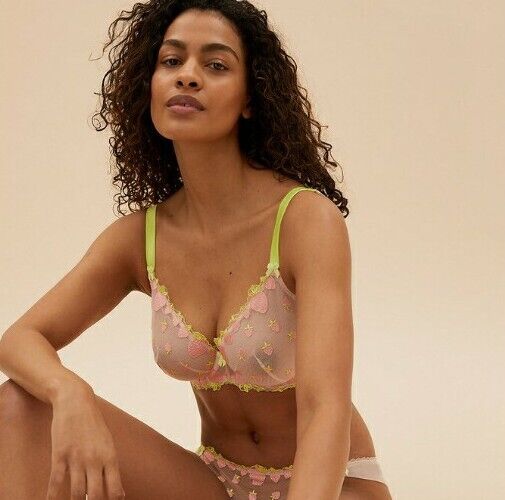 Strawberry Embroidered Plunge Bra