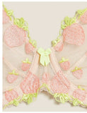 Strawberry Embroider Non Padded Full Cup  Bra