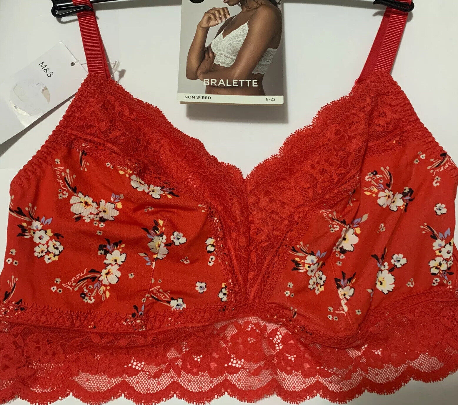 Garden Floral Lace Non Wired Bralette Bra Set