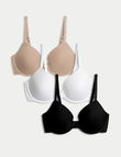 3pk Wired Plunge T-Shirt Bras A - E