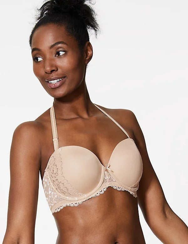 Lace Padded Strapless Bra