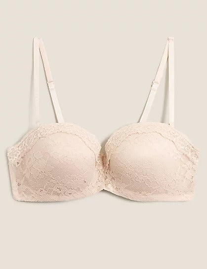 Lace Padded Bandeau Strapless Bra