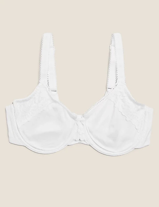 Cotton & Lace Wired Minimiser Bra