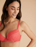 Mesh Lace Push-Up Plunge Bra