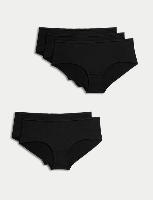 5pk Cotton Lycra® Bikini Knickers