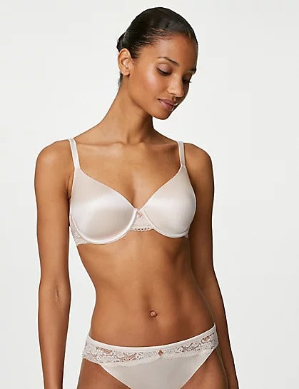 Silk & Lace Padded Plunge Bra