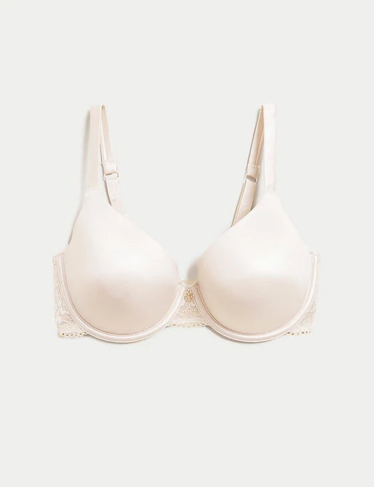 Silk & Lace Padded Plunge Bra