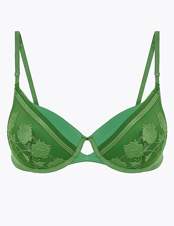 Non Padded Peony Non Padded Embroidered Full Cup Bra