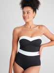 Black Colour Block Medium Control SwimsuitBlack Colour Block Medium Control Swimsuit