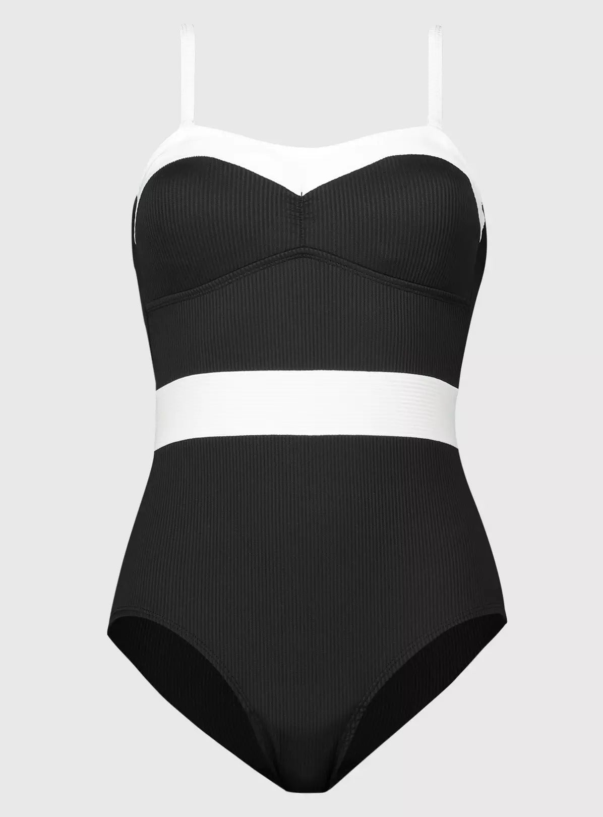 Black Colour Block Medium Control SwimsuitBlack Colour Block Medium Control Swimsuit